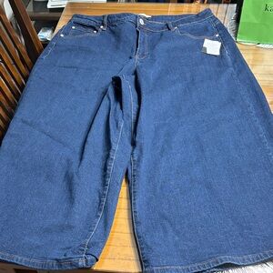 Eloquii Dark Blue Wide Leg Jeans